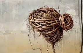 令人叫绝的枝条美女人像